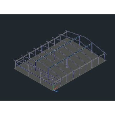 Modelado 3D de Galpon Metalico