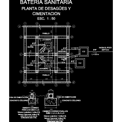 Planta de cimentacion y desagues