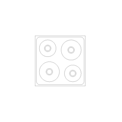 Cocina Vitroceramica Con 4 Fuegos, Mod. 3