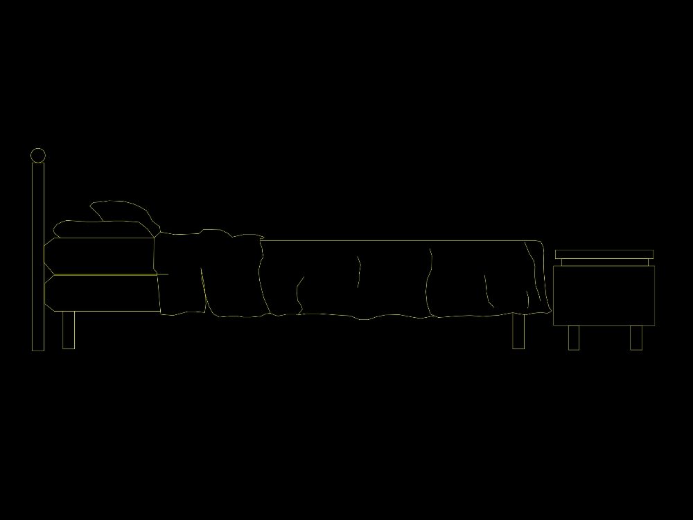 Bed Side View In DWG | CAD library