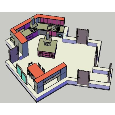 Diseno de Cocina Moderna en 3D