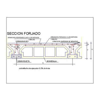 Detalle forjado unidireccional con semivigueta