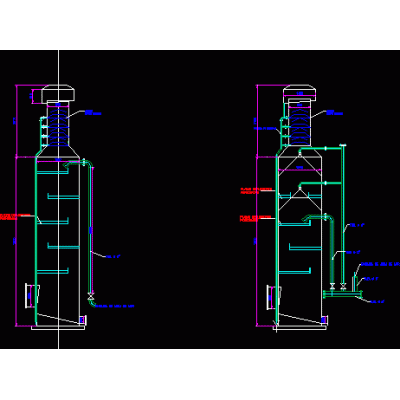 Torre lavadora de gases con 02 opciones