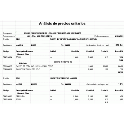 Presupuesto y analisis de costos de losa doc