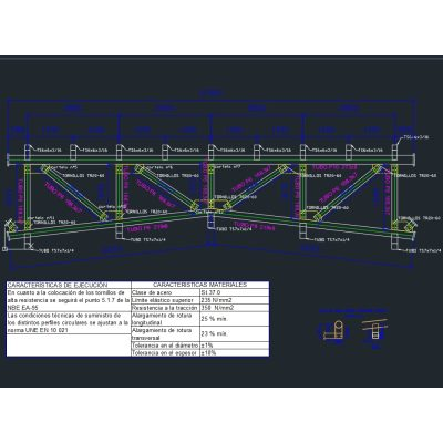 Polideportivo - detalles de cubierta y estructura de techo