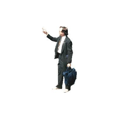 Uomo elegante che indica