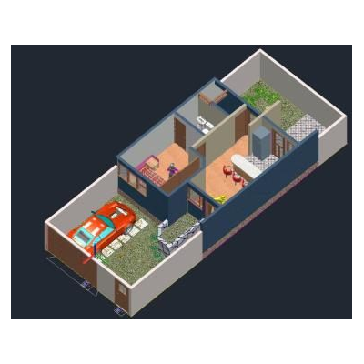 3d detached house