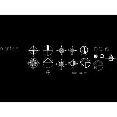 Varios ejemplos de flechas nortes.
