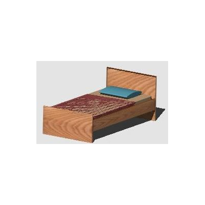 Cama individual en 3d
