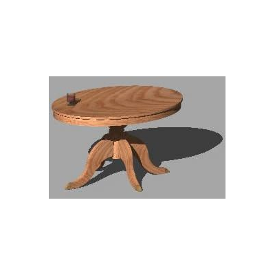 Oval Table with Wooden Details