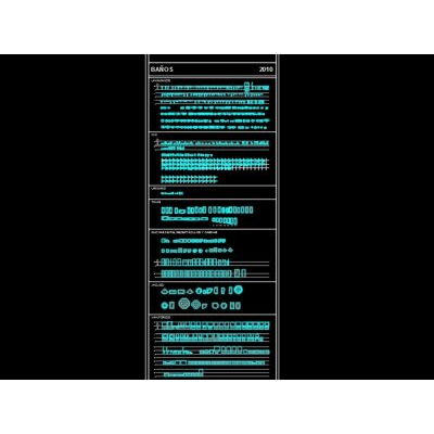 Mobiliarios para banos en autocad .
