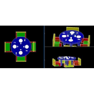 3d table and chairs