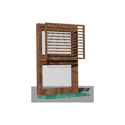 Ventana con lamas 90x120