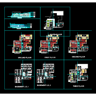 Plano Completo de Centro Comercial Moderno