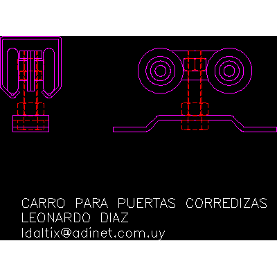 carrinho para portas de correr