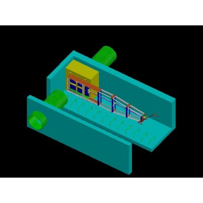 Portail hydraulique dans piscine