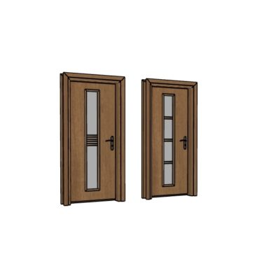 Puerta 3d en madera lista para renderizar
