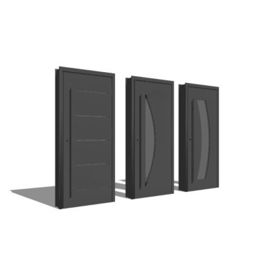 Puerta 3d metalica lista para renderizar