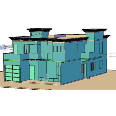 Residencia Moderna de Dos Pisos