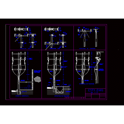 Anchor type medium tension structure