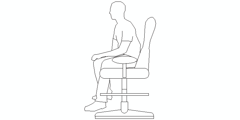 Side Elevation Male Barber Chair