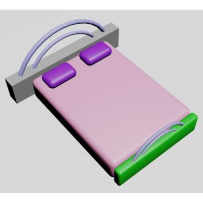 Cama Moderna en 3D