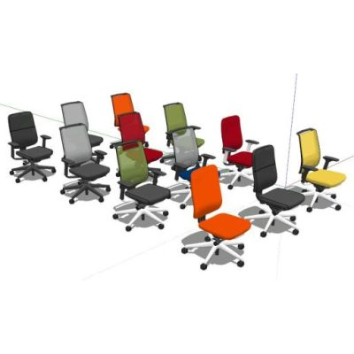 Sillas oficina 3d