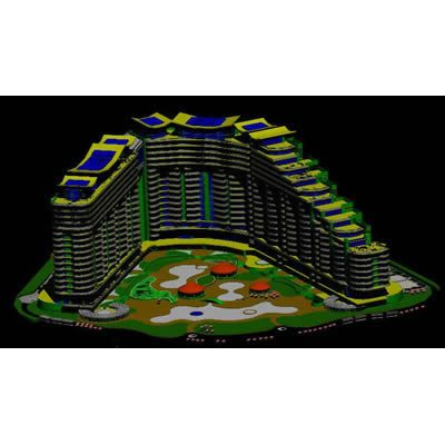 Hotel de playa 3d