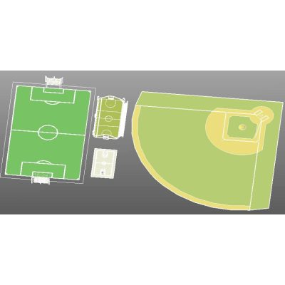 sports fields in 3d