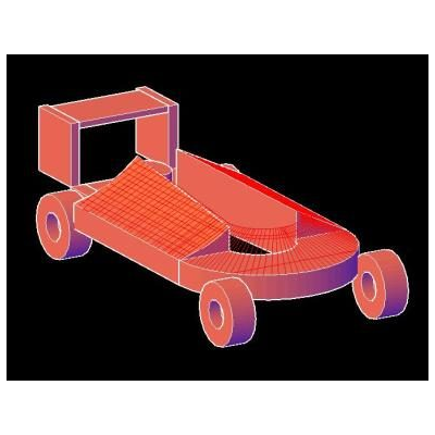 Carro modelado en 3d autocad