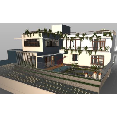 Casa Residencial con Detalles Modernos y Áreas Verdes