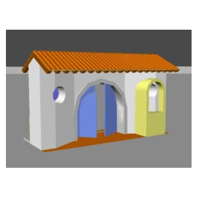 Porton de acceso de un rancho 3d