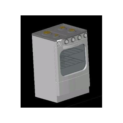 Cocina a gas 3d