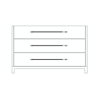 Mueble Auxiliar De Dormitorio, Visto En Alzado Frontal