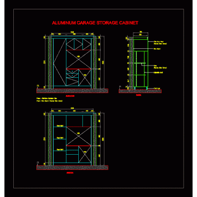 Carage de aluminio gabinete de almacenamiento