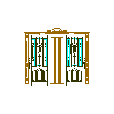 Entrance facade with artistic doors
