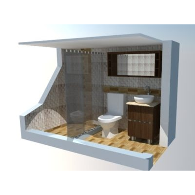 Banos 3d modelado con acabados y detalles