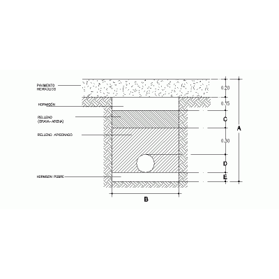 Seccion Constructiva Zanja Enterrada Instalaciones