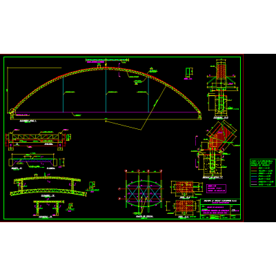 Estructura de un techo de coliseo