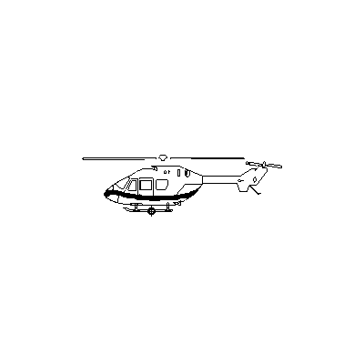Helicoptero en Vista Lateral 2D