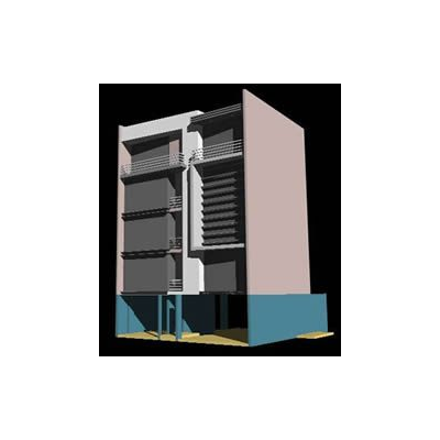 Vivienda multifamiliar fachada 3d