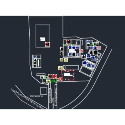 Plano se senalizacion de un centro educativo superior en mecanica automotiz