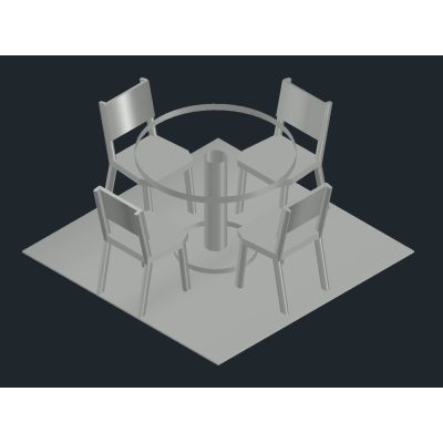 Garden dining room 3d autocad2010.