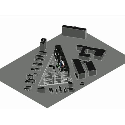 Modelo 3D de Edificio Residencial en Contexto Urbano