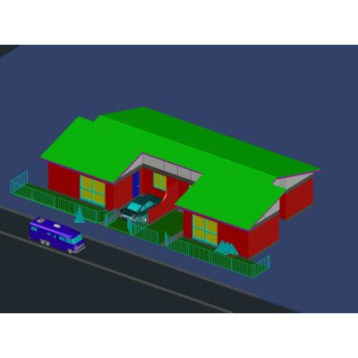 Vivienda pareada  3d