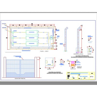 Plano de cerco perimetrico con columnas prefabricadas