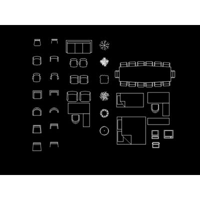 Mobiliario para las oficinas en autocad