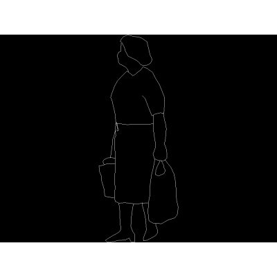 Silhouette di una persona con carrello della spesa