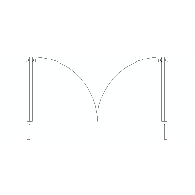 puerta doble en planta de 189 cm