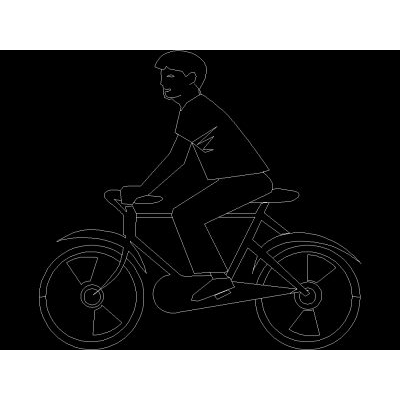 Persona sollevata con la bicicletta